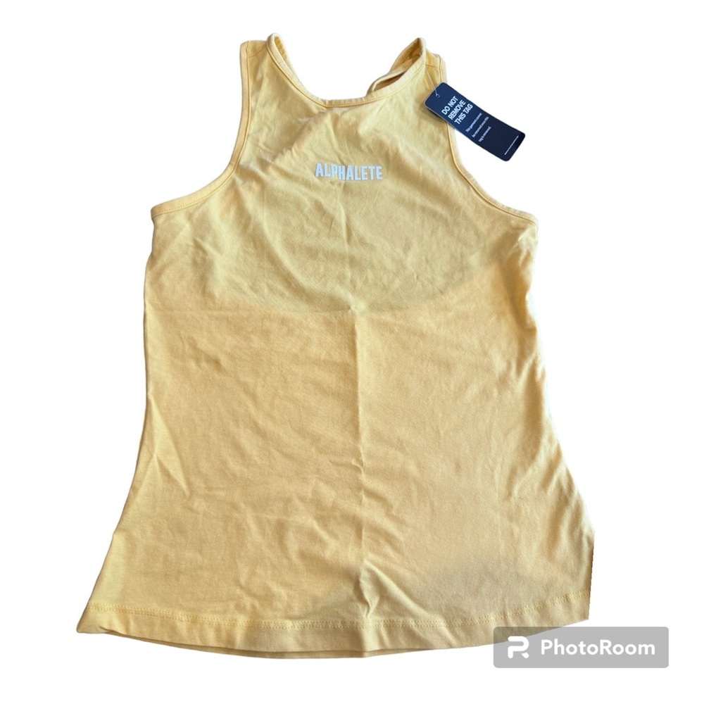 Alphalete Top Criss Cross Top Yellow Size XS